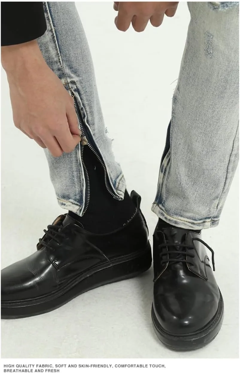Straight Leg Jeans Y2k Retro Streetwear Pants Casual Wide Leg Grunge Pants Loose Fit Jeans Ripped Jeans