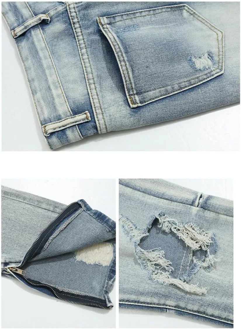 Straight Leg Jeans Y2k Retro Streetwear Pants Casual Wide Leg Grunge Pants Loose Fit Jeans Ripped Jeans