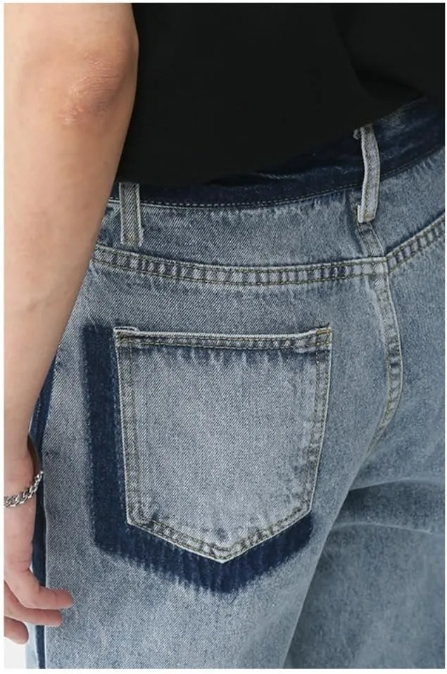 Straight Leg Jeans Y2k Retro Streetwear Pants Casual Wide Leg Grunge Pants Loose Fit Jeans