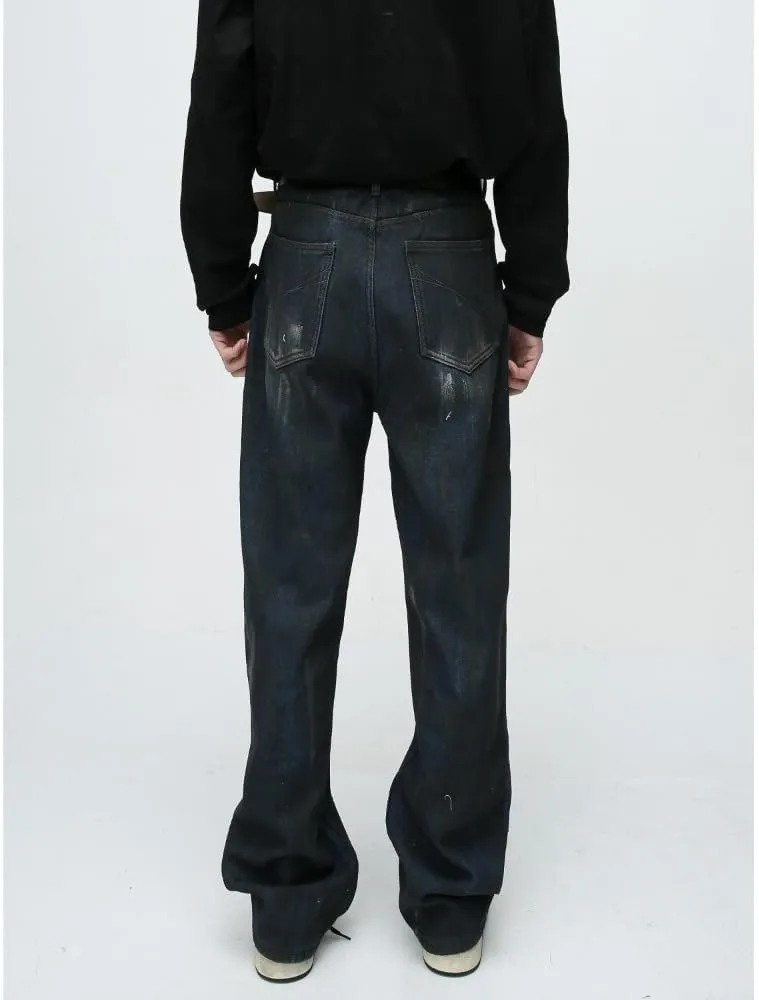 Straight Leg Jeans Y2k Retro Streetwear Pants Casual Wide Leg Grunge Pants Loose Fit Jeans