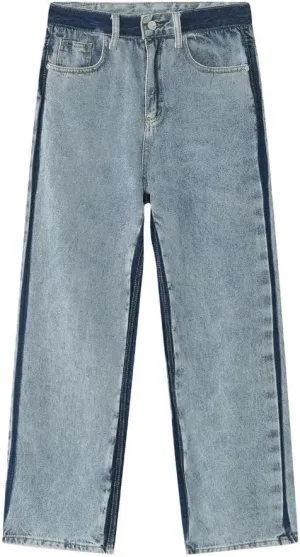 Straight Leg Jeans Y2k Retro Streetwear Pants Casual Wide Leg Grunge Pants Loose Fit Jeans