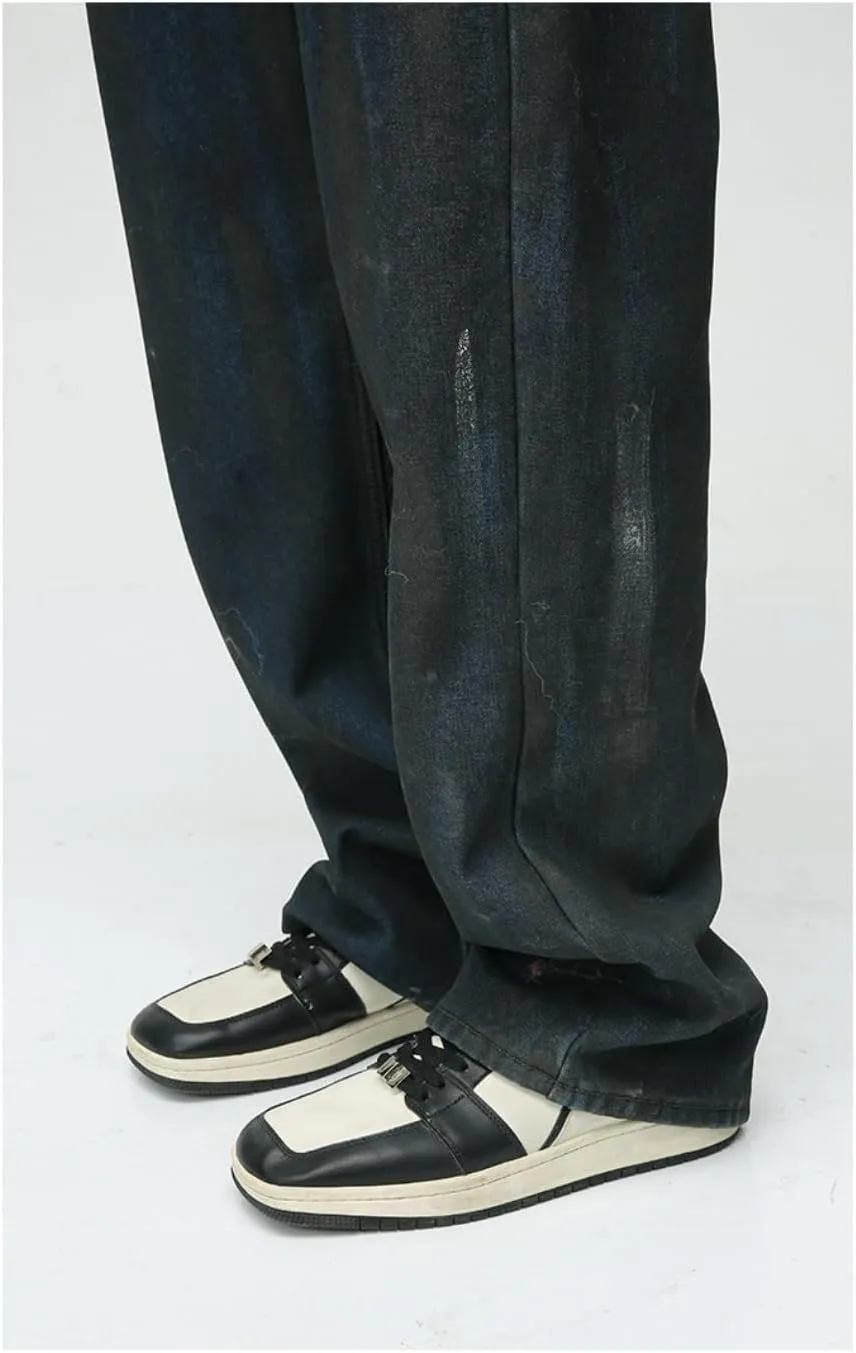Straight Leg Jeans Y2k Retro Streetwear Pants Casual Wide Leg Grunge Pants Loose Fit Jeans