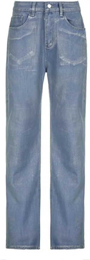 Straight Leg Jeans Y2k Retro Streetwear Pants Casual Wide Leg Parachute Pants Trendy Cargo Pants High Waist Pants