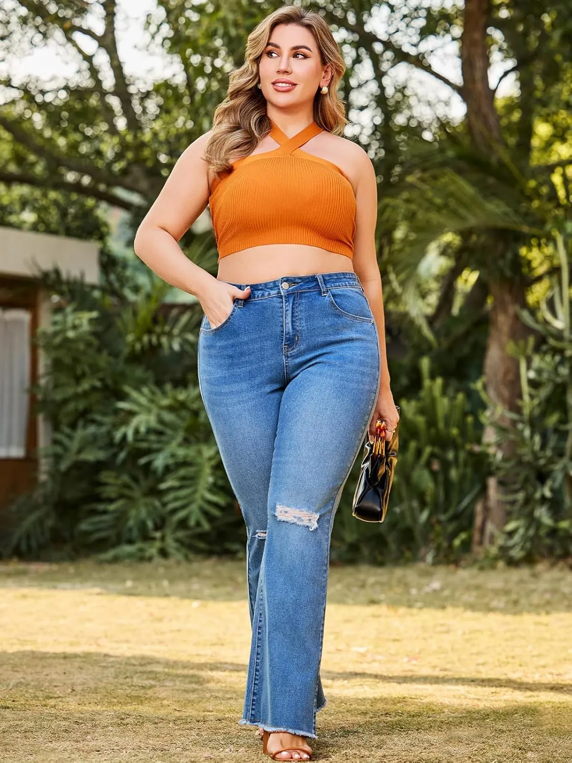 Stretchy Bootcut Jeans for Women High Waisted Jeans for Women with Pockets Standard