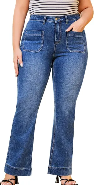 Stretchy Bootcut Jeans for Women High Waisted Jeans for Women with Pockets Standard