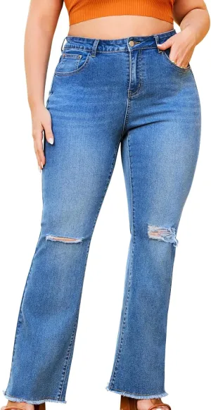 Stretchy Bootcut Jeans for Women High Waisted Jeans for Women with Pockets Standard