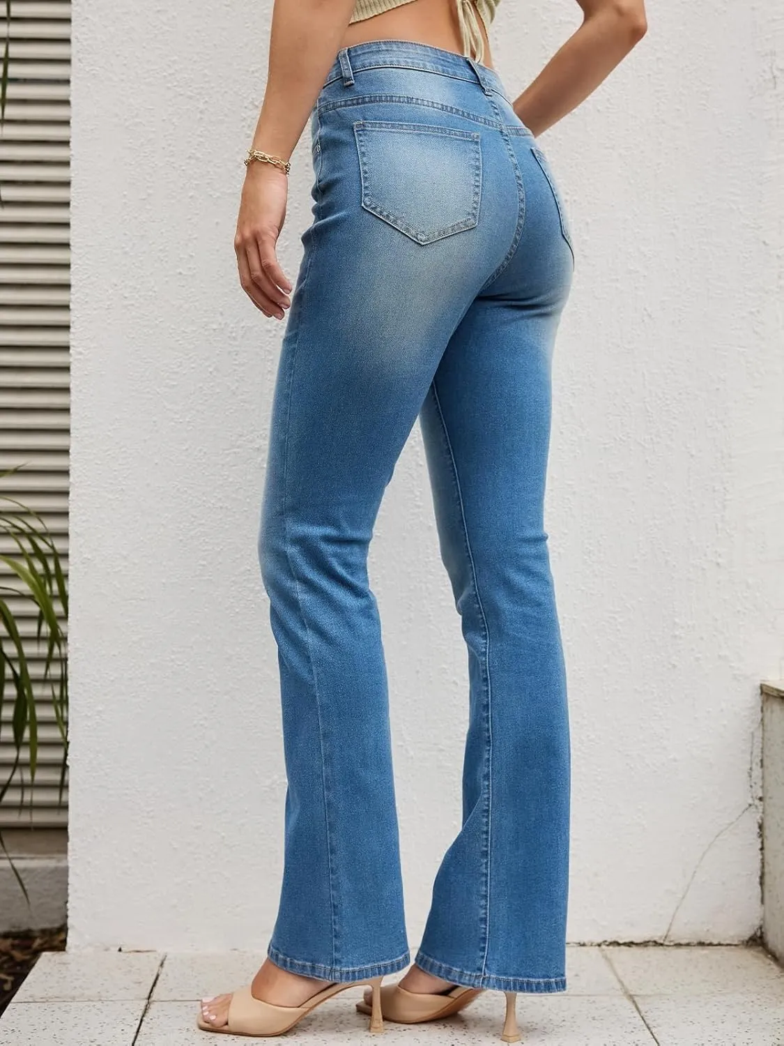 Stretchy Bootcut Jeans for Women High Waisted Jeans for Women with Pockets Standard