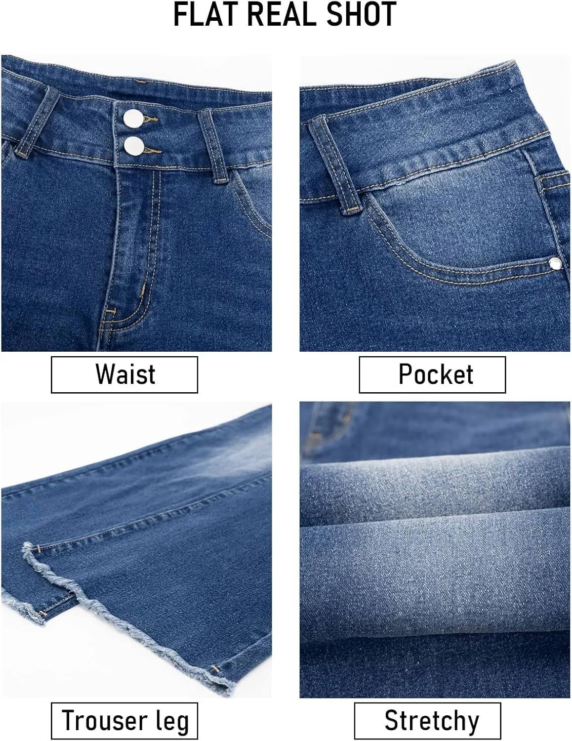 Stretchy Bootcut Jeans for Women High Waisted Jeans for Women with Pockets Standard