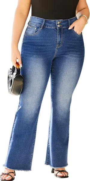 Stretchy Bootcut Jeans for Women High Waisted Jeans for Women with Pockets Standard