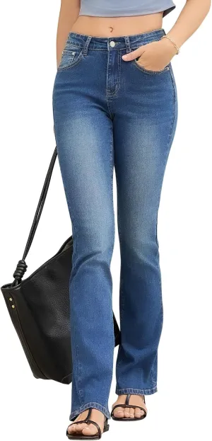 Stretchy Bootcut Jeans for Women High Waisted Jeans for Women with Pockets Standard