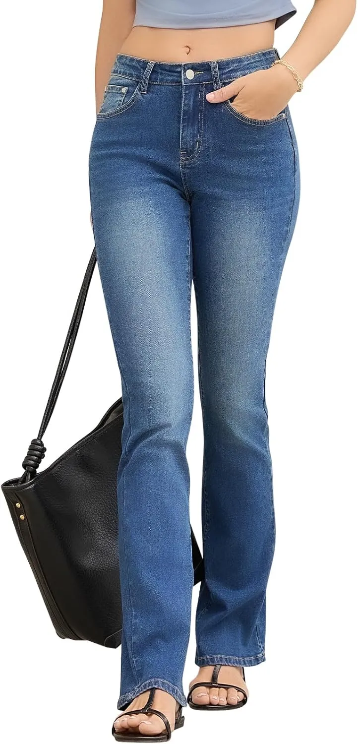 Stretchy Bootcut Jeans for Women High Waisted Jeans for Women with Pockets Standard