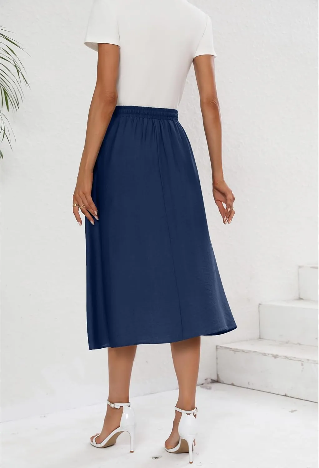 Summer Skirts with Pockets 2025 Boho Midi Length Skirt High Waisted Beach Cover Up for Women Trendy(S-2XL)
