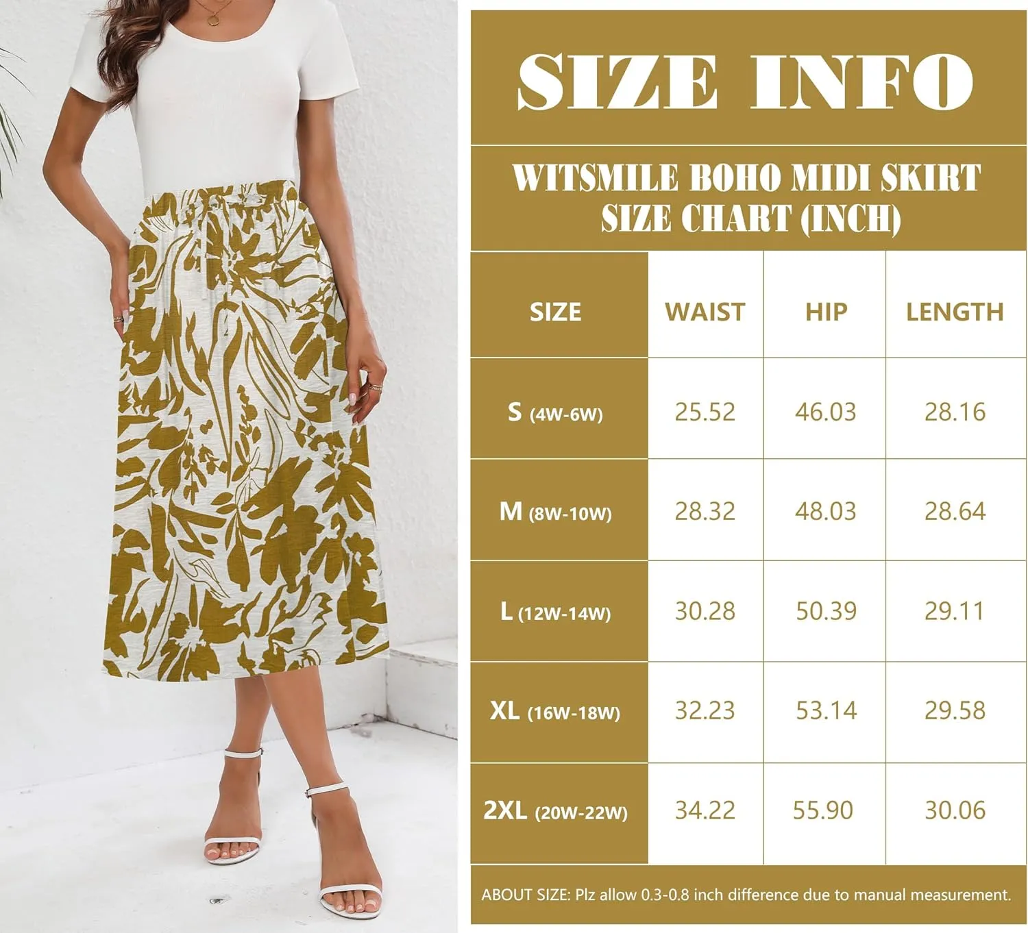 Summer Skirts with Pockets 2025 Boho Midi Length Skirt High Waisted Beach Cover Up for Women Trendy(S-2XL)