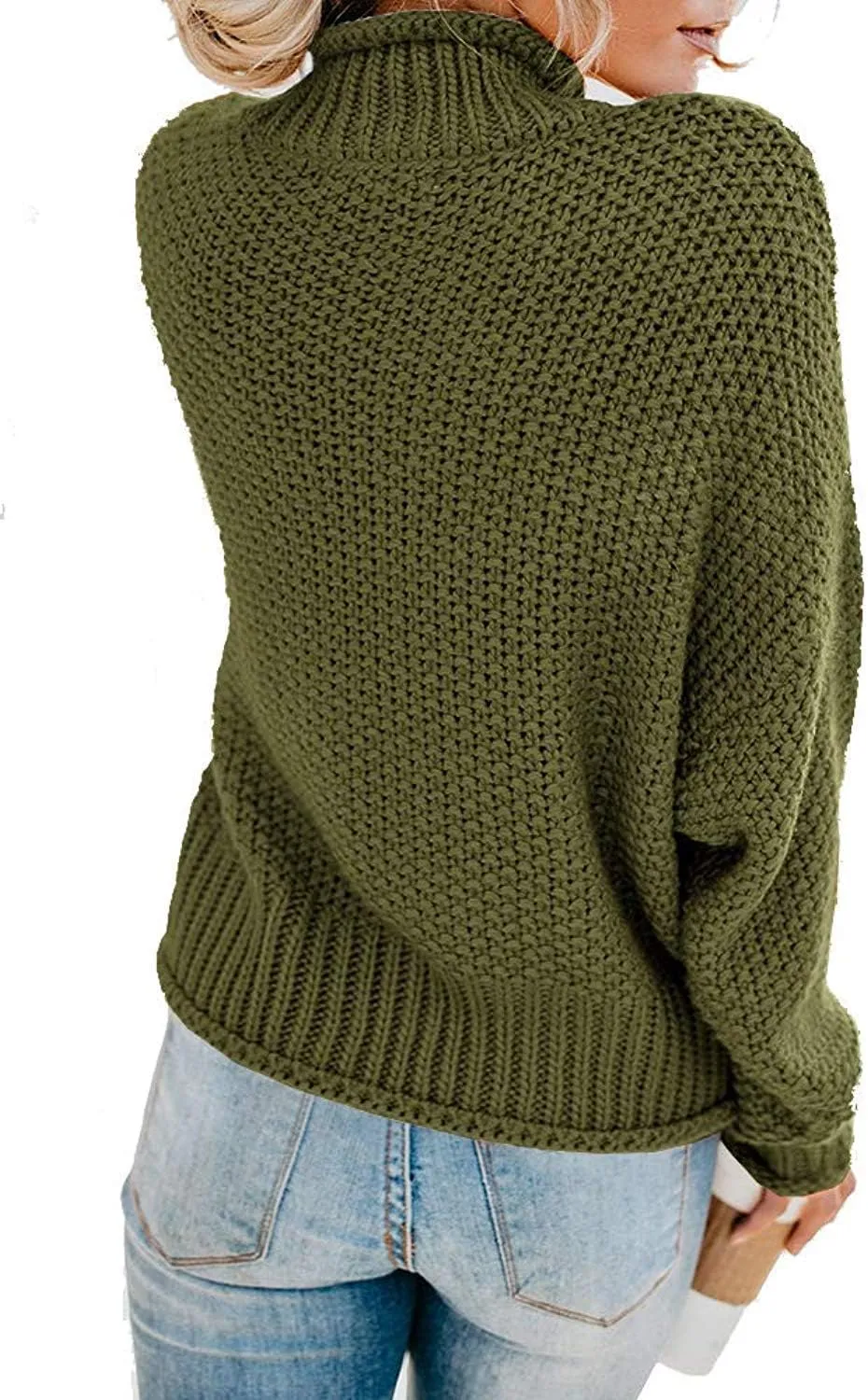 SVALIY Womens Oversized Turtlenecks Sweaters Batwing Long Sleeve Chunky Pullover Knit Jumper