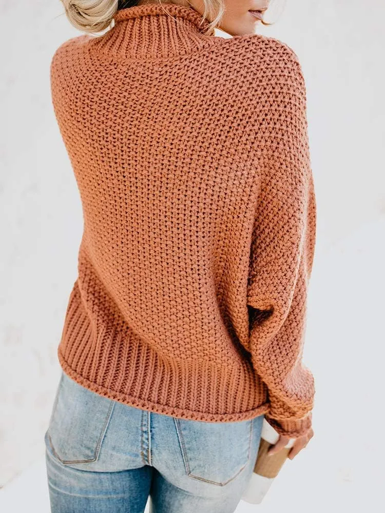 SVALIY Womens Oversized Turtlenecks Sweaters Batwing Long Sleeve Chunky Pullover Knit Jumper