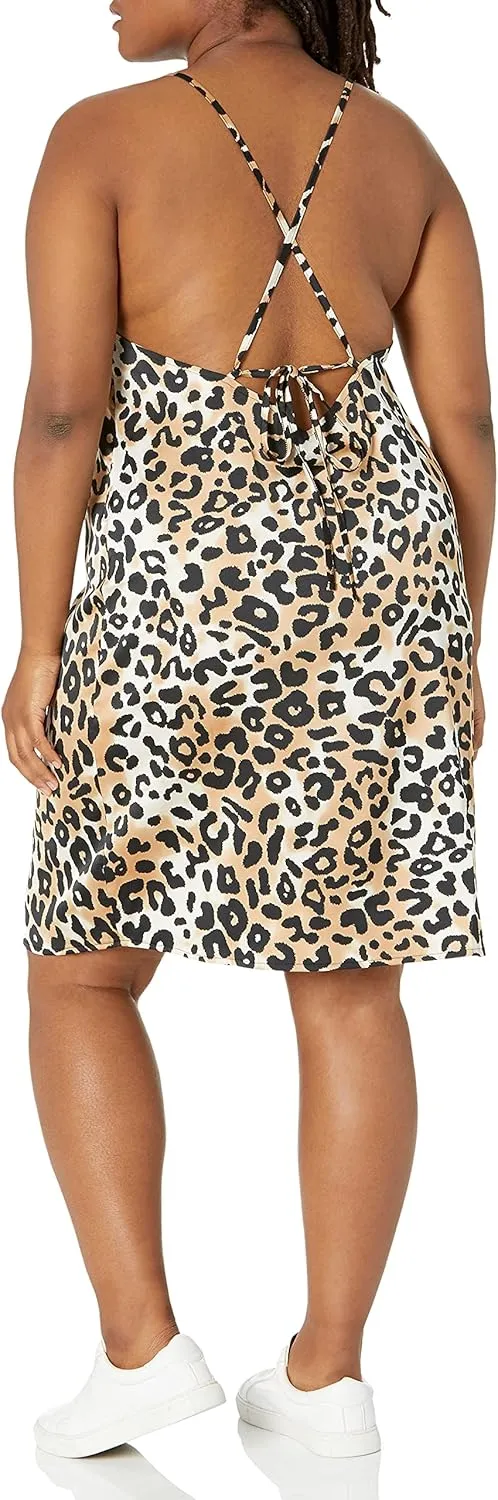The Drop Women's Darcy Loose Tie-Back Silky Stretch Mini Slip Dress