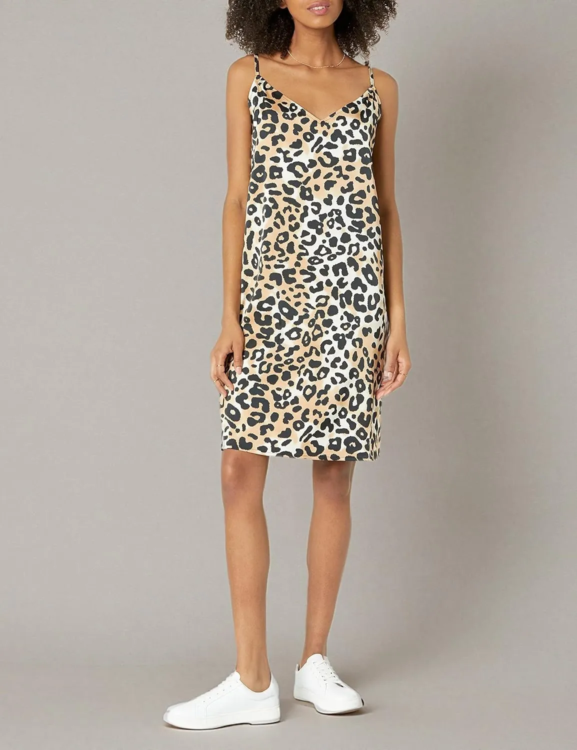 The Drop Women's Darcy Loose Tie-Back Silky Stretch Mini Slip Dress