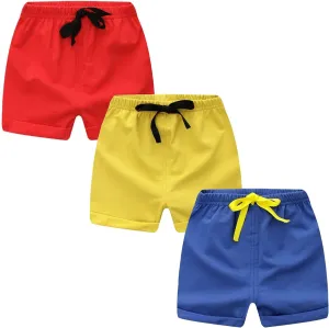 Toddler Boys Girls Shorts 3 Pack Little Kids Cotton Sport Jogger Shorts Summer Solid Color Active Short Pants