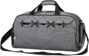 TOEWOE Sports Gym Bag, Travel Duffel Bag with Wet Pocket & Shoes Compartment, Lightweight Duffel Bags for Men and Women, Great for Travel, Outdoor, Sports (Color : Gray)