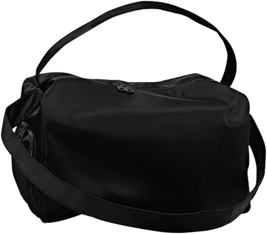 Travel Duffle Bags for Women & Men Waterproof Weekender Overnight Bag with Shoe Compartment Mujer Lightweight Gym Bag, Black, Casual