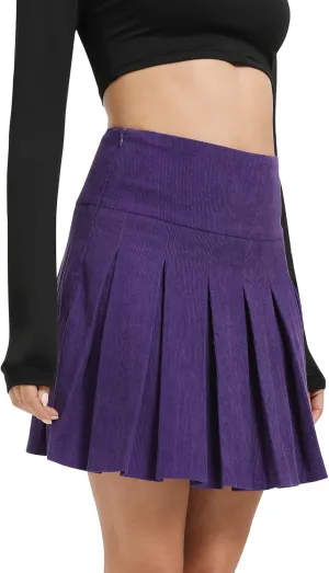 Urban CoCo Women's Pleated Mini Skirt Casual High Waisted Tennis Skirts with Shorts
