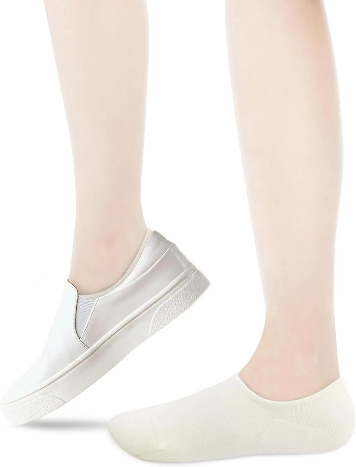 VOROLO No Show Socks for Womens,Low Cut Ankle Non Slip Flat Boat Invisible Liner Cushion Athletic Socks