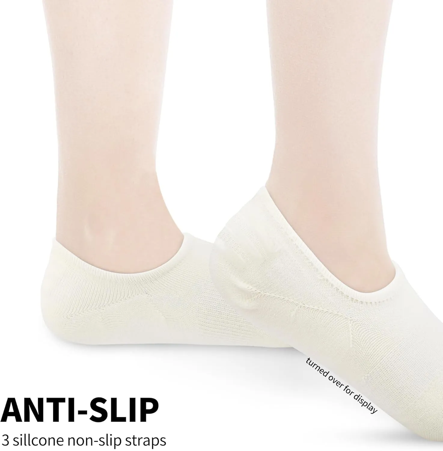 VOROLO No Show Socks for Womens,Low Cut Ankle Non Slip Flat Boat Invisible Liner Cushion Athletic Socks