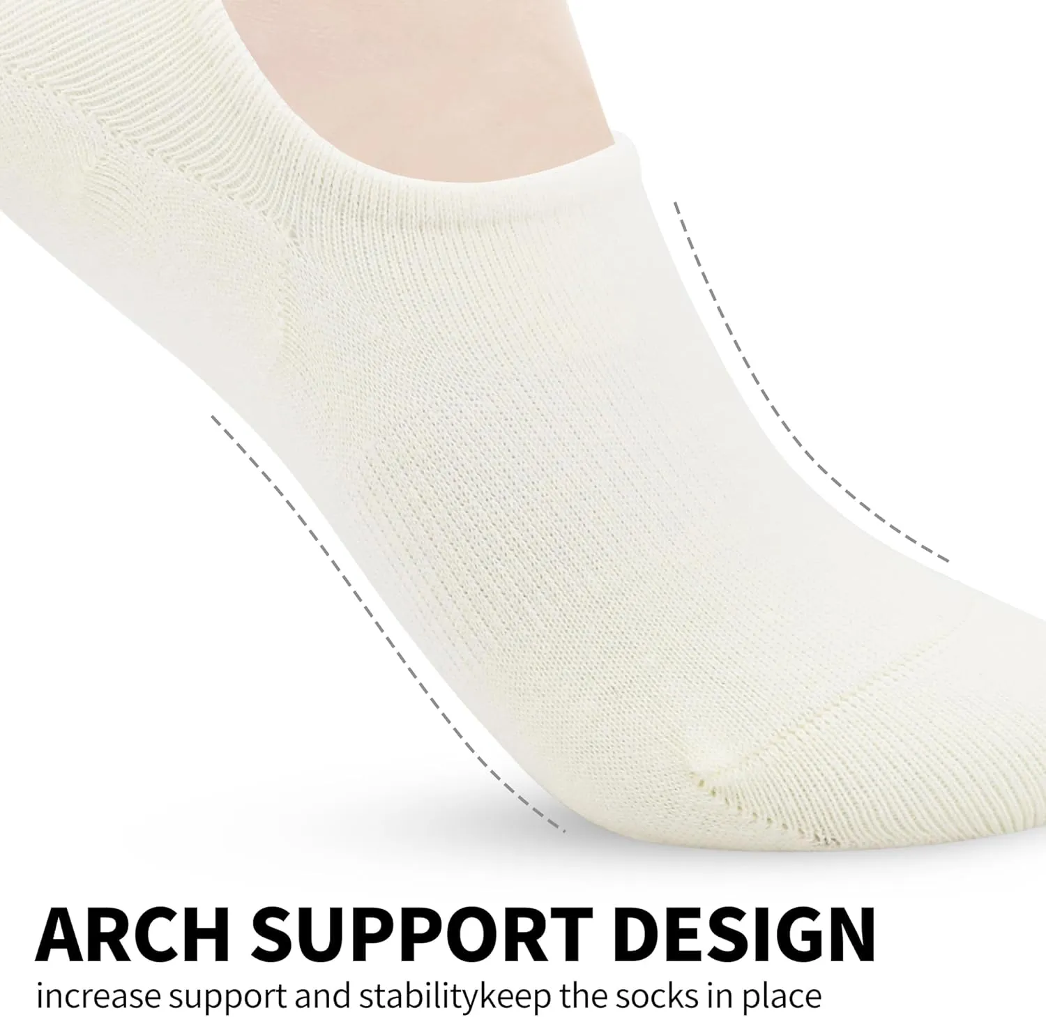 VOROLO No Show Socks for Womens,Low Cut Ankle Non Slip Flat Boat Invisible Liner Cushion Athletic Socks