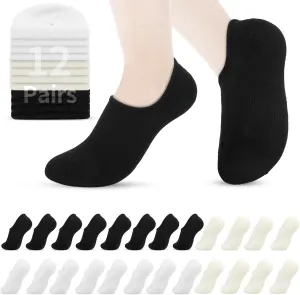 VOROLO No Show Socks for Womens,Low Cut Ankle Sock,Non Slip Flat Boat Invisible Liner Athletic Socks