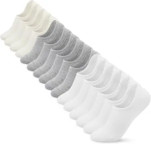 VOROLO No Show Socks for Womens,Non Slip Flat Boat Invisible Liner Cushion Athletic Socks