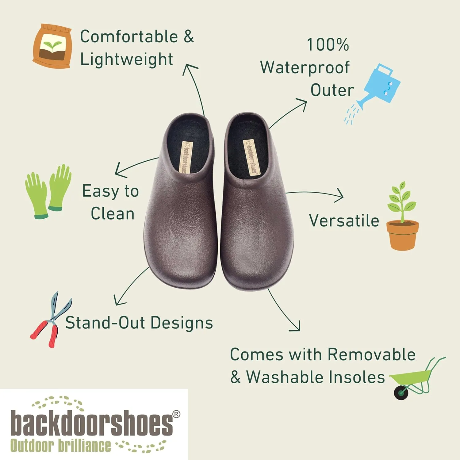 Waterproof Premium Garden Clog Shoes for Men with Arch Support