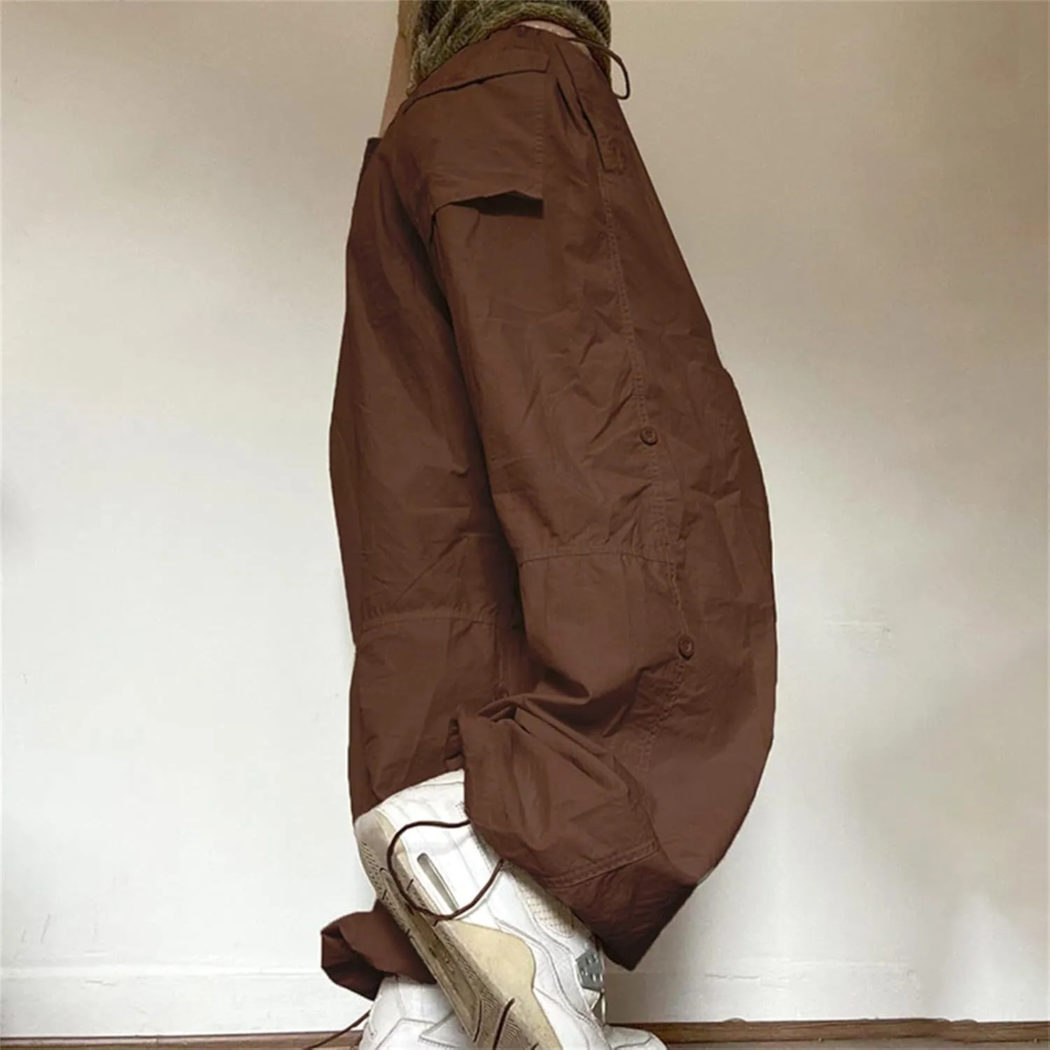 Women Cargo Trousers Drawstring Baggy Pants Loose Jogger Pants Parachute Pants Trendy Sweatpants Streetwearc
