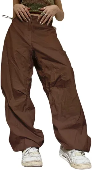 Women Cargo Trousers Drawstring Baggy Pants Loose Jogger Pants Parachute Pants Trendy Sweatpants Streetwearc
