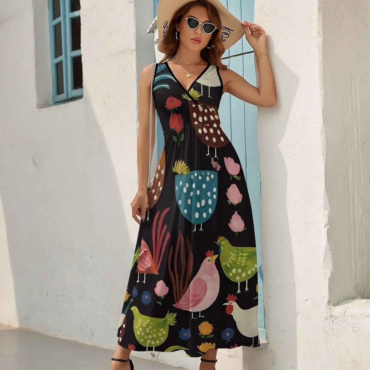 Women Girls Casual Flowy Long Dress for Party Holiday Beach
