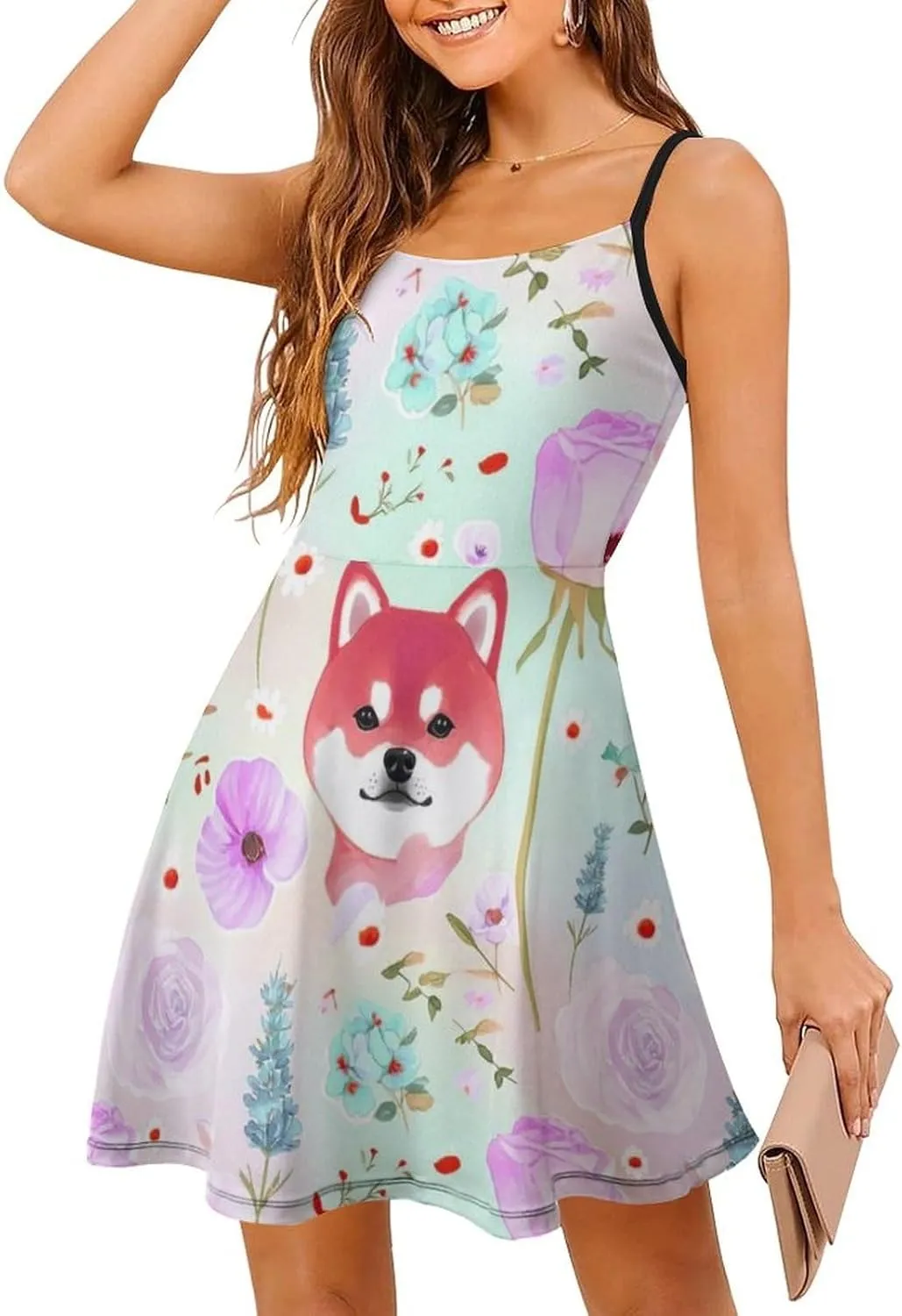 Women Girls Wrap Sleeveless Flared Midi Dress for Vacation Party Wedding