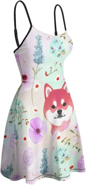 Women Girls Wrap Sleeveless Flared Midi Dress for Vacation Party Wedding