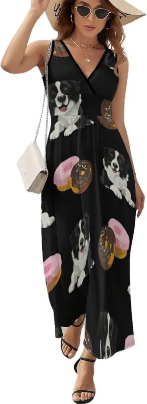 Women Ladies Casual Summer Flared Midi Dress for Vacation Party Wedding