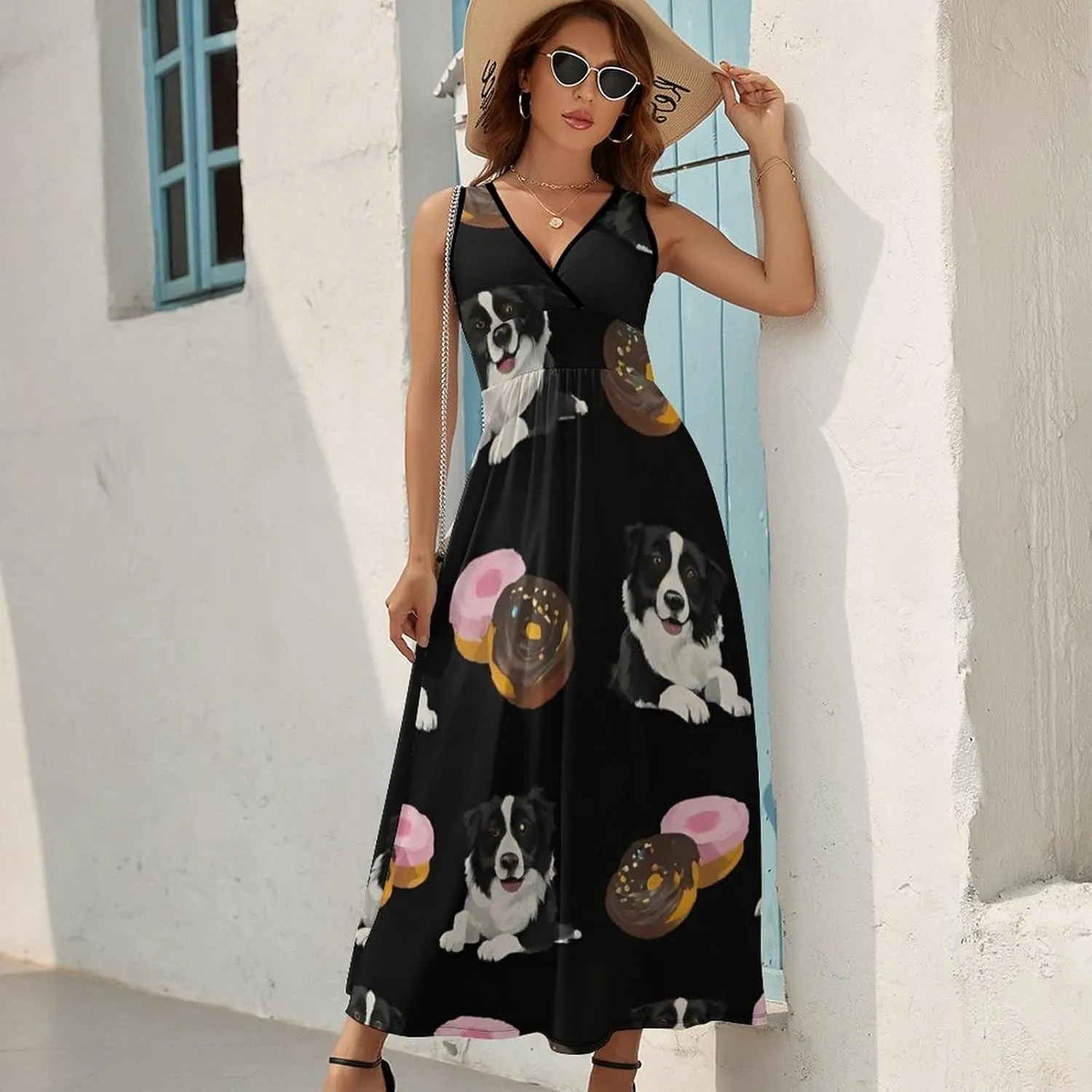 Women Ladies Casual Summer Flared Midi Dress for Vacation Party Wedding