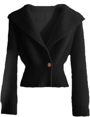 Women Long Sleeve V-Neck Slim Fit Button Knitted Cardigan Sweater