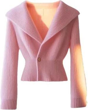Women Long Sleeve V-Neck Slim Fit Button Knitted Cardigan Sweater