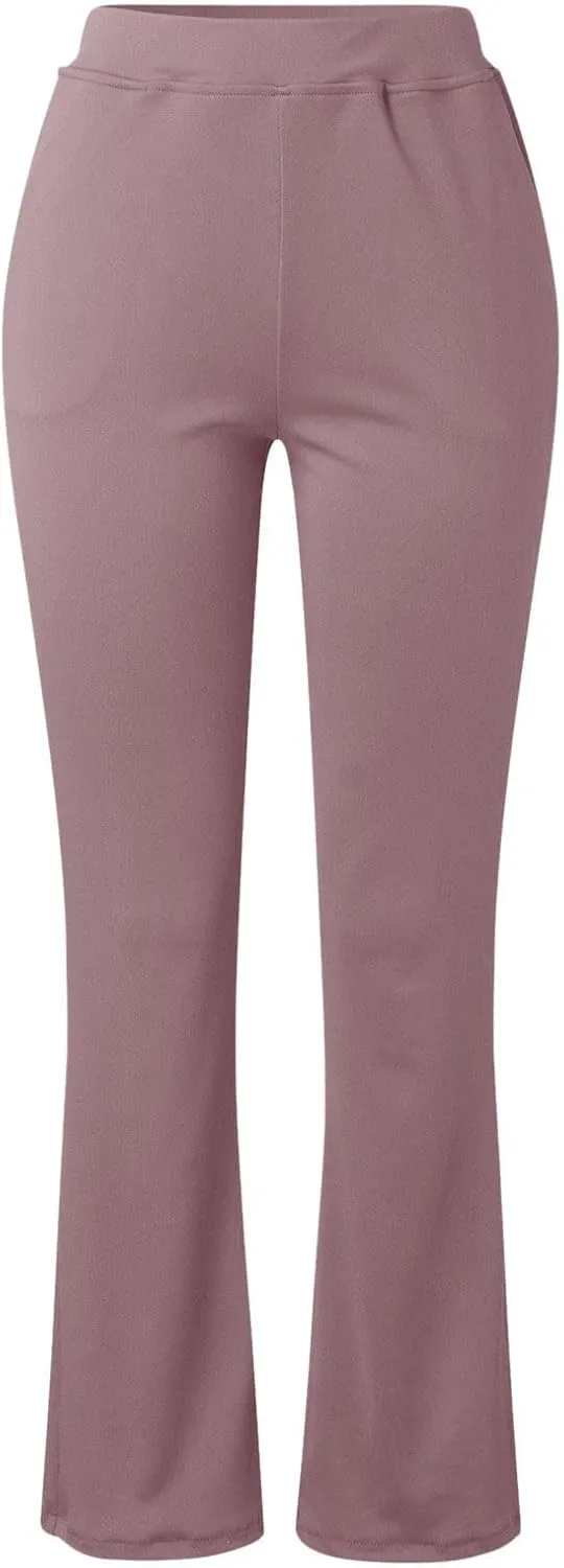 Women Office Work Dressy Pants Stretch High Waist Tummy Control Slim Fit Tight Trouser Trendy Solid Flowy Casual Pant
