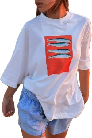 Women Oversized Floral Graphic Tees Tops Y2k Aesthetic Vintage Baggy T-Shirts Summer Preppy Teen Girl Clothes