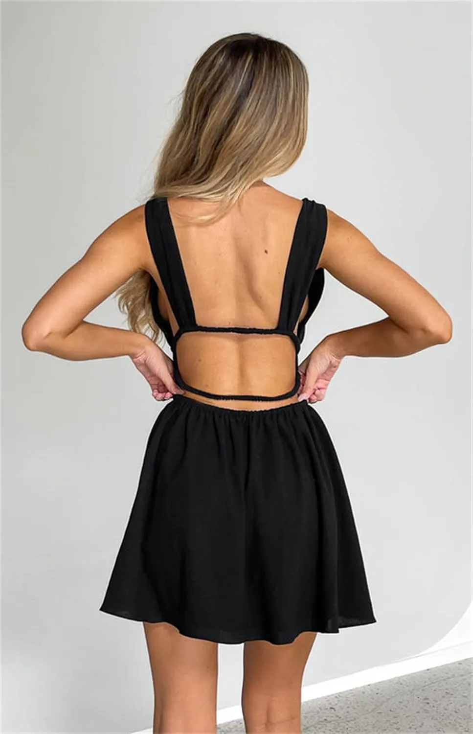 Women Ruffle Hem Mini Dress Y2k Halter Irregular Floral Tassel Dress LowCut Bodycon Mini Dress Party Streetwear