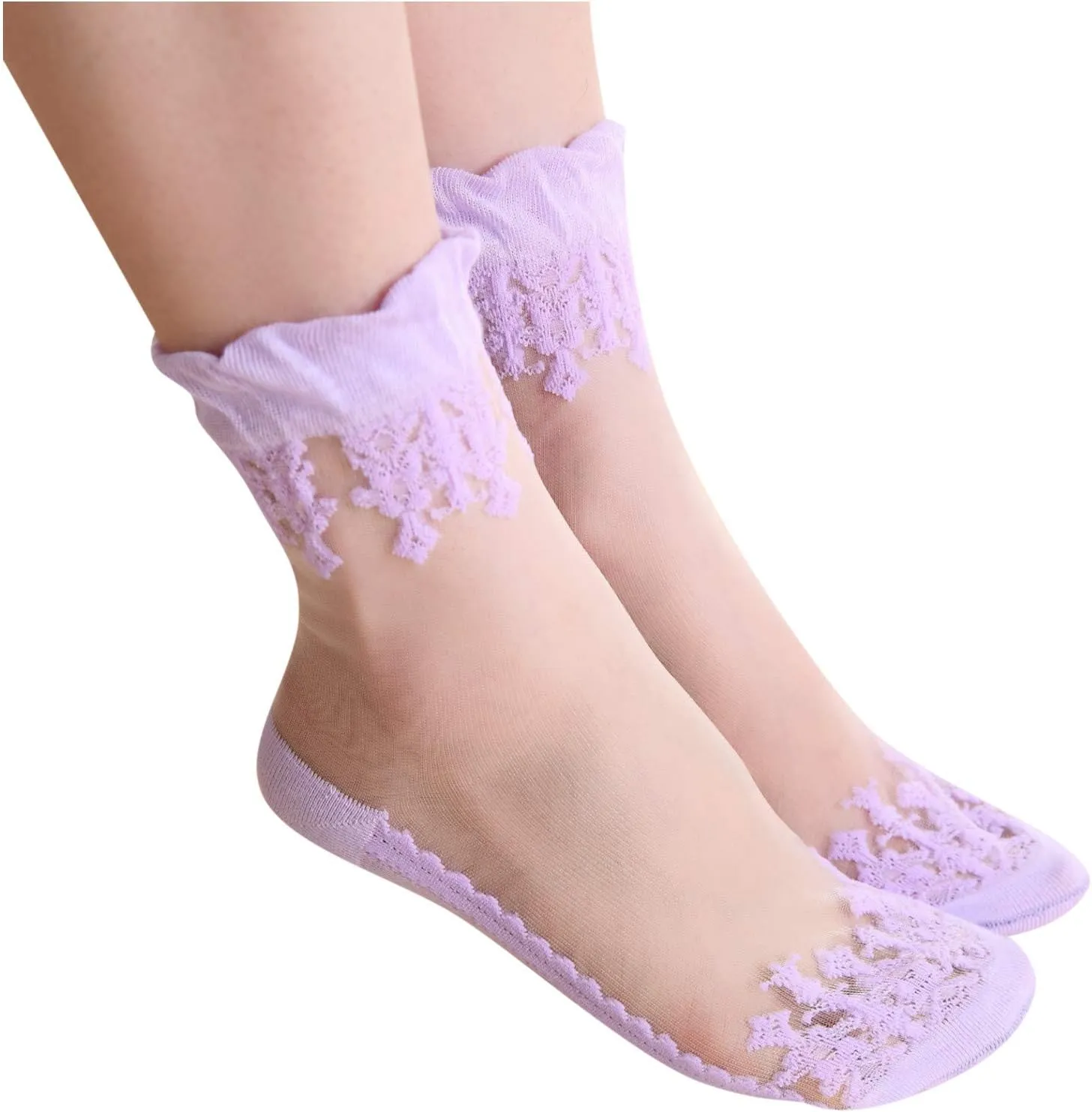 Women's and Men Gym Compression Socks Cozy Socks Fashion Trendy Low Cut Athletic Comfy Socks for Women Mesh Lace Long