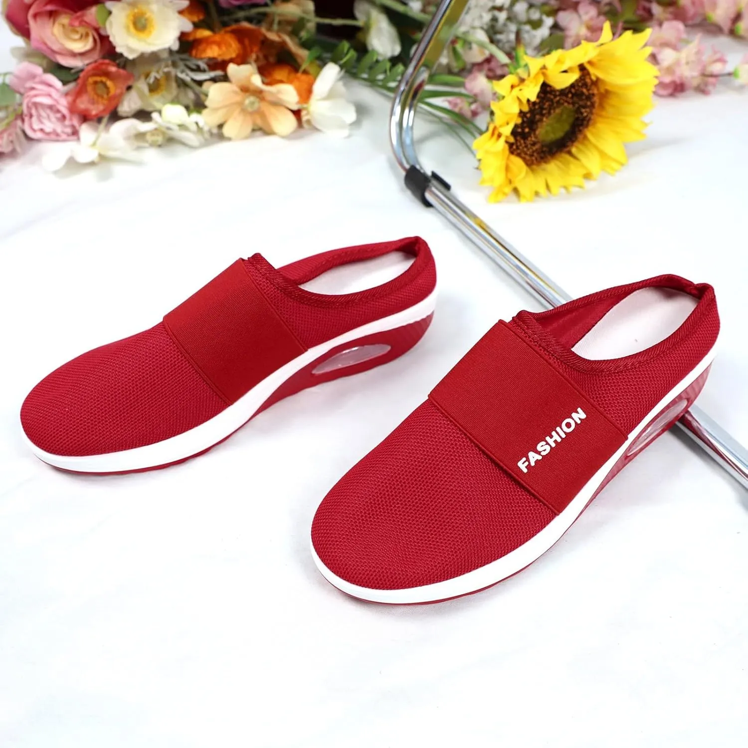 Women's Backless Slip on Mesh Sneakers Shoes Mens Dress Shoes Fashion Casual Slip On Shoes Women's Fashion Sneakers White Tennis Shoe Trainers Shoe