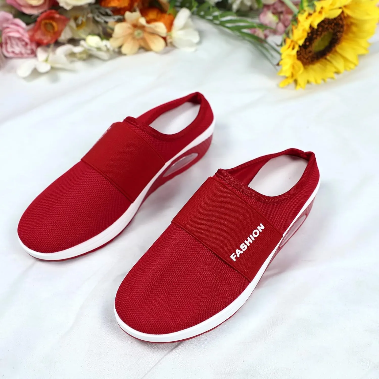 Women's Backless Slip on Mesh Sneakers Shoes Mens Dress Shoes Fashion Casual Slip On Shoes Women's Fashion Sneakers White Tennis Shoe Trainers Shoe