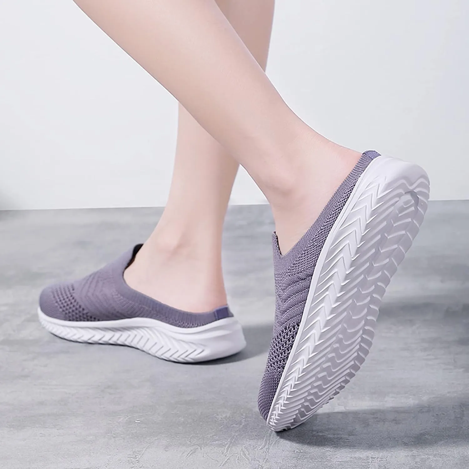 Women's Backless Walking Sneakers Summer Slip-on Tennis Shoes Men Slip On Men Shoes Casual Wedge Sneakers Waterproof Tennis Shoe Cross Trainer Shoe