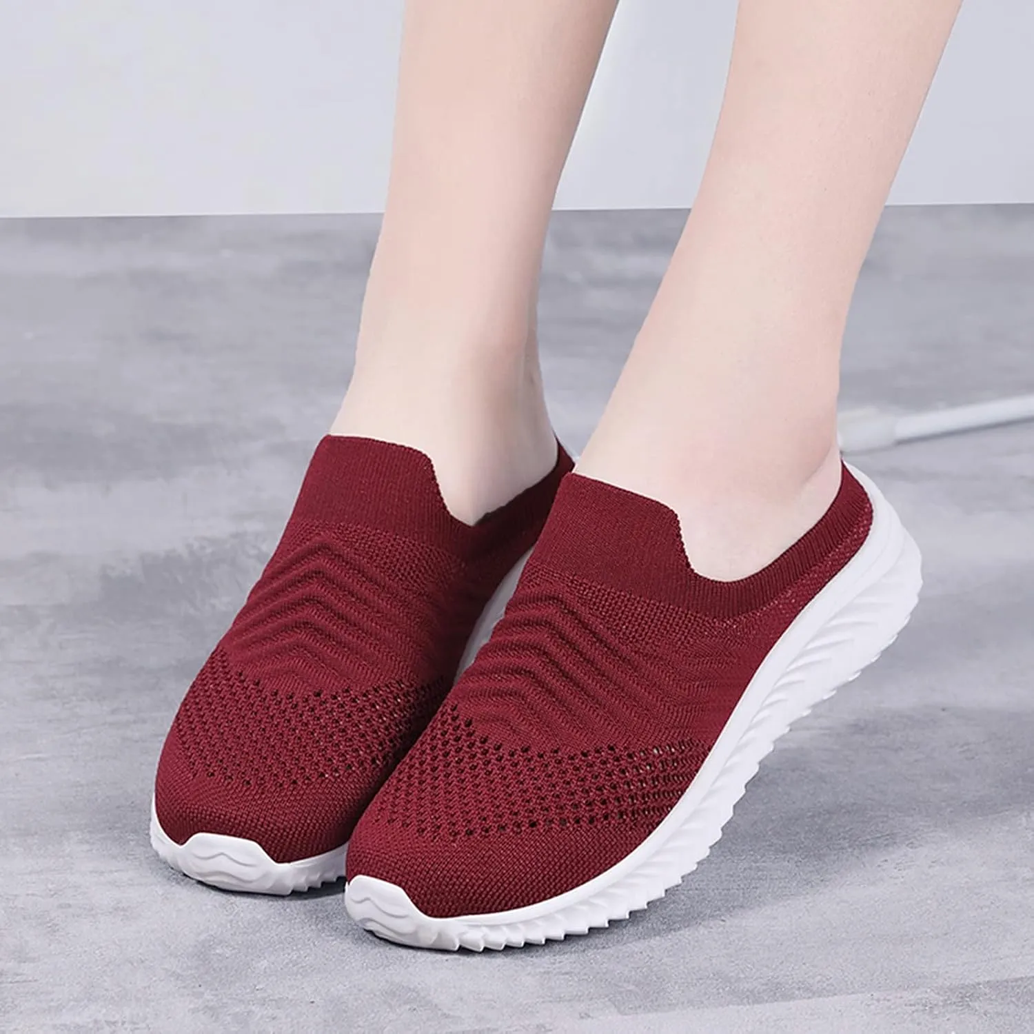 Women's Backless Walking Sneakers Summer Slip-on Tennis Shoes Men Slip On Men Shoes Casual Wedge Sneakers Waterproof Tennis Shoe Cross Trainer Shoe