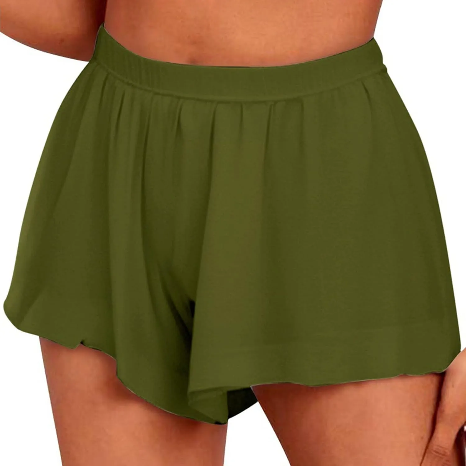 Women's Casual Pleated Shorts Stylish Skirts for Daily Wears Ultra High-Waist Butt Lift Shorts Fashion Stretch Skirts