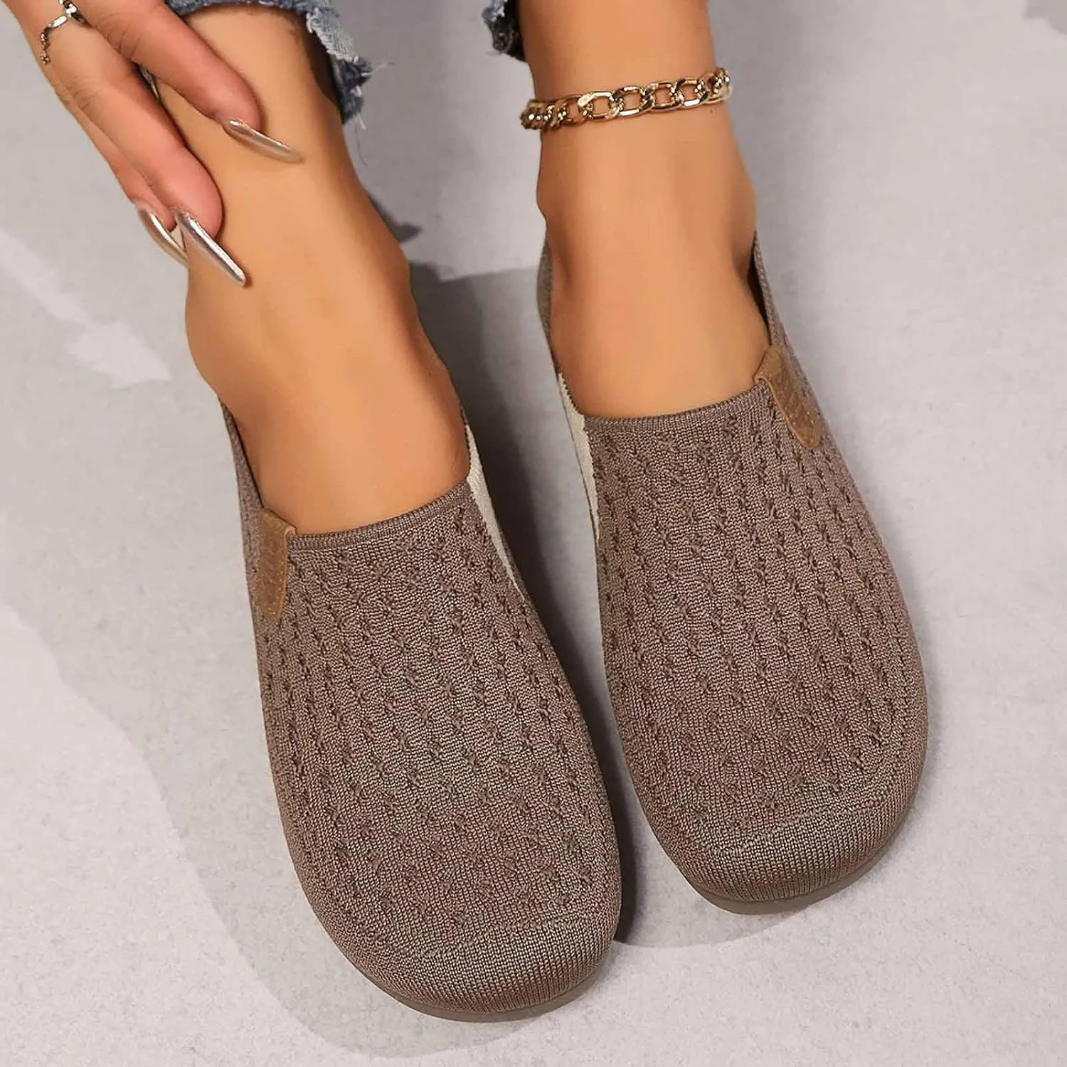 Women's Casual Slip On Shoes Breathable Comfortable Flat Loafers Daily Wear Summer Fall Lightweight Sandals Females